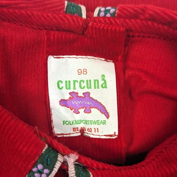 Curcuna Dress Girls Size 4-5T Red Corduroy Ribbon Christmas - Picture 4 of 5